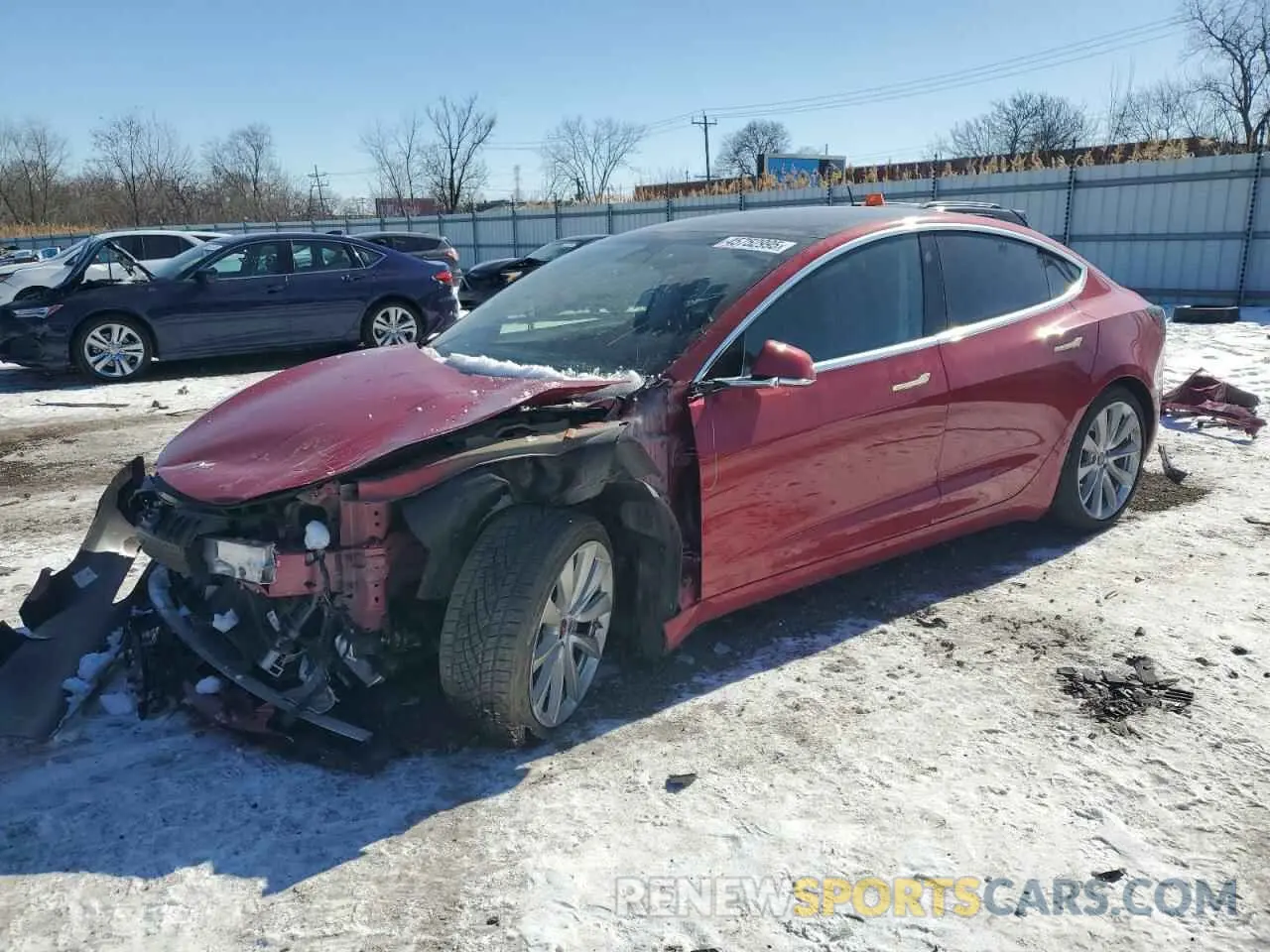 1 Photograph of a damaged car 5YJ3E1EB2LF783083 TESLA MODEL 3 2020