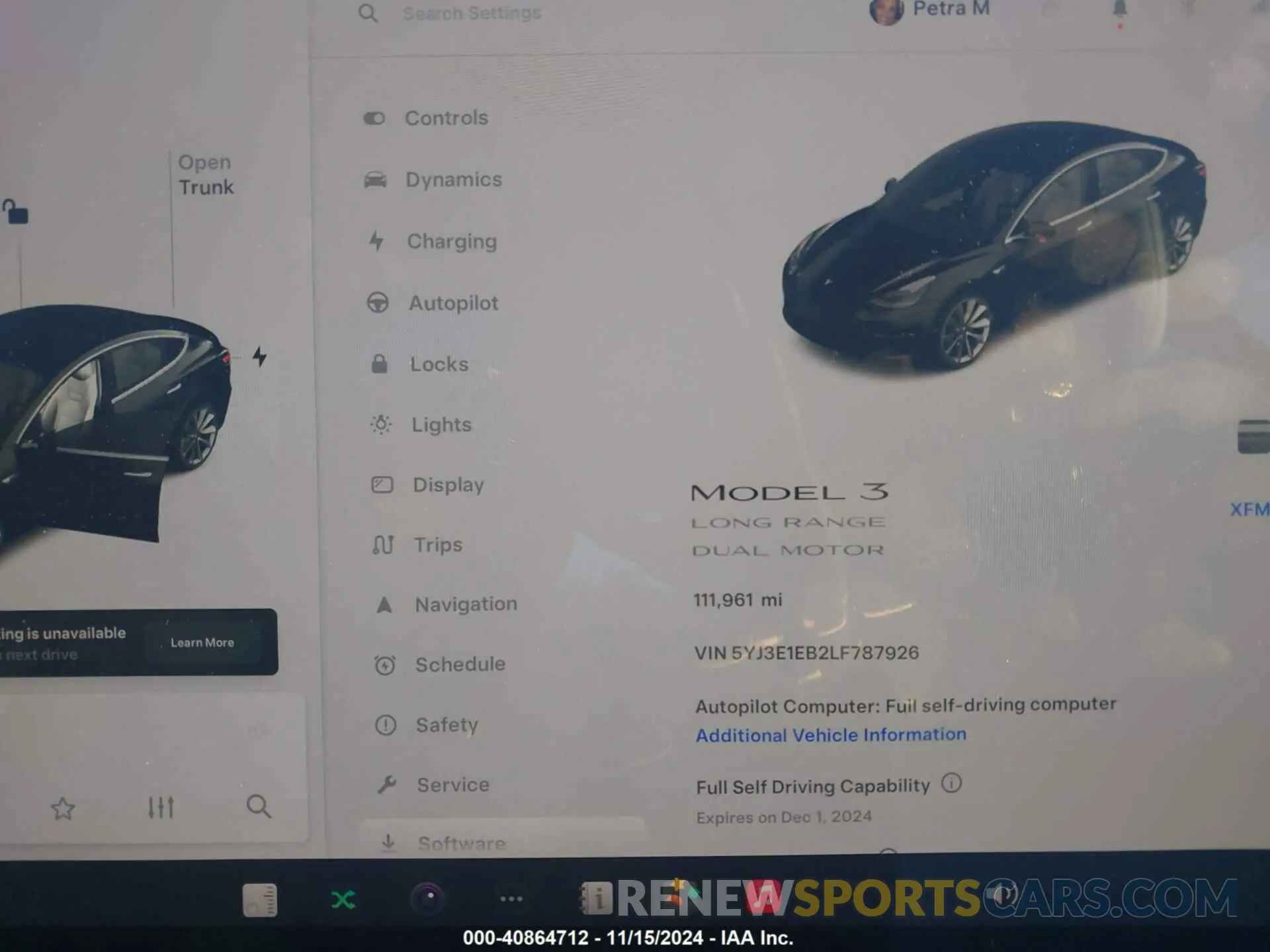 7 Фотография поврежденного автомобиля 5YJ3E1EB2LF787926 TESLA MODEL 3 2020