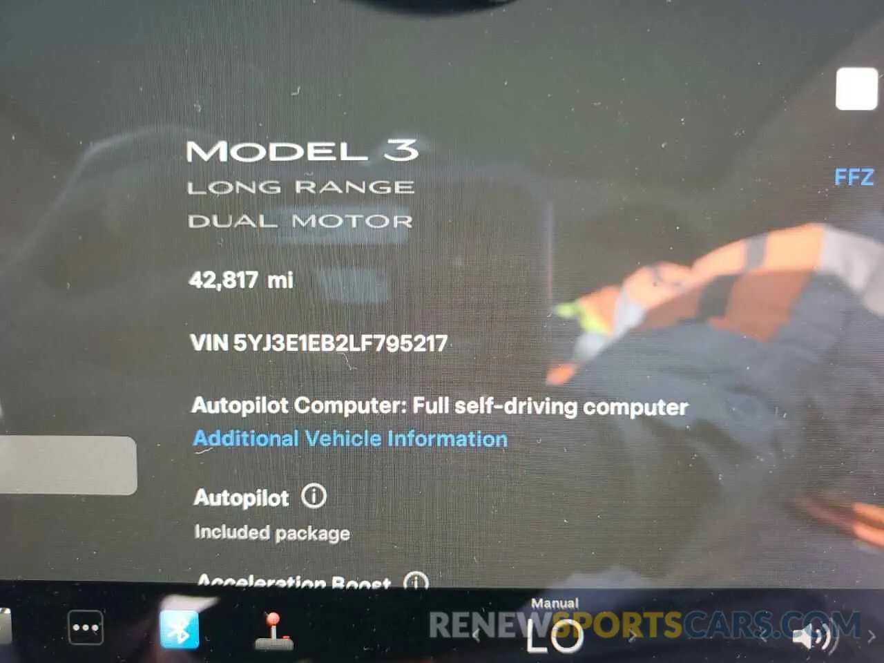 9 Photograph of a damaged car 5YJ3E1EB2LF795217 TESLA MODEL 3 2020