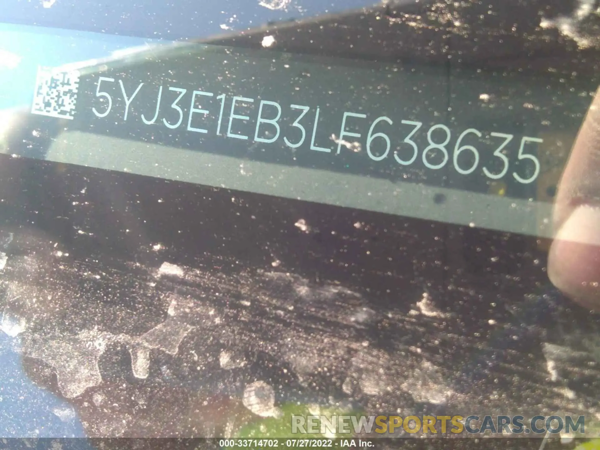 9 Photograph of a damaged car 5YJ3E1EB3LF638635 TESLA MODEL 3 2020