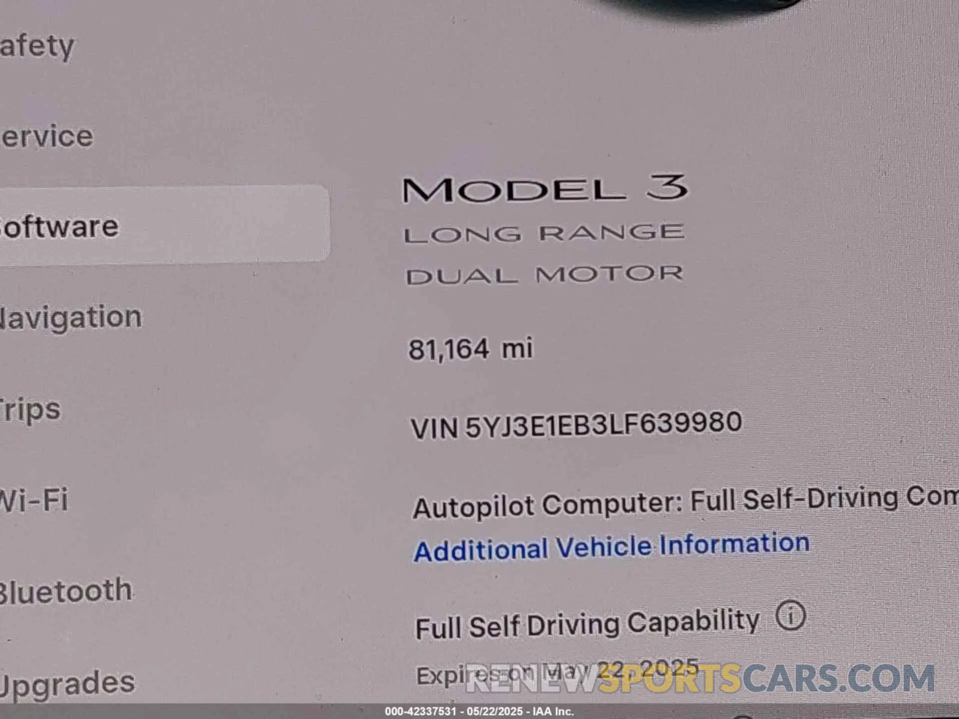 15 Фотография поврежденного автомобиля 5YJ3E1EB3LF639980 TESLA MODEL 3 2020