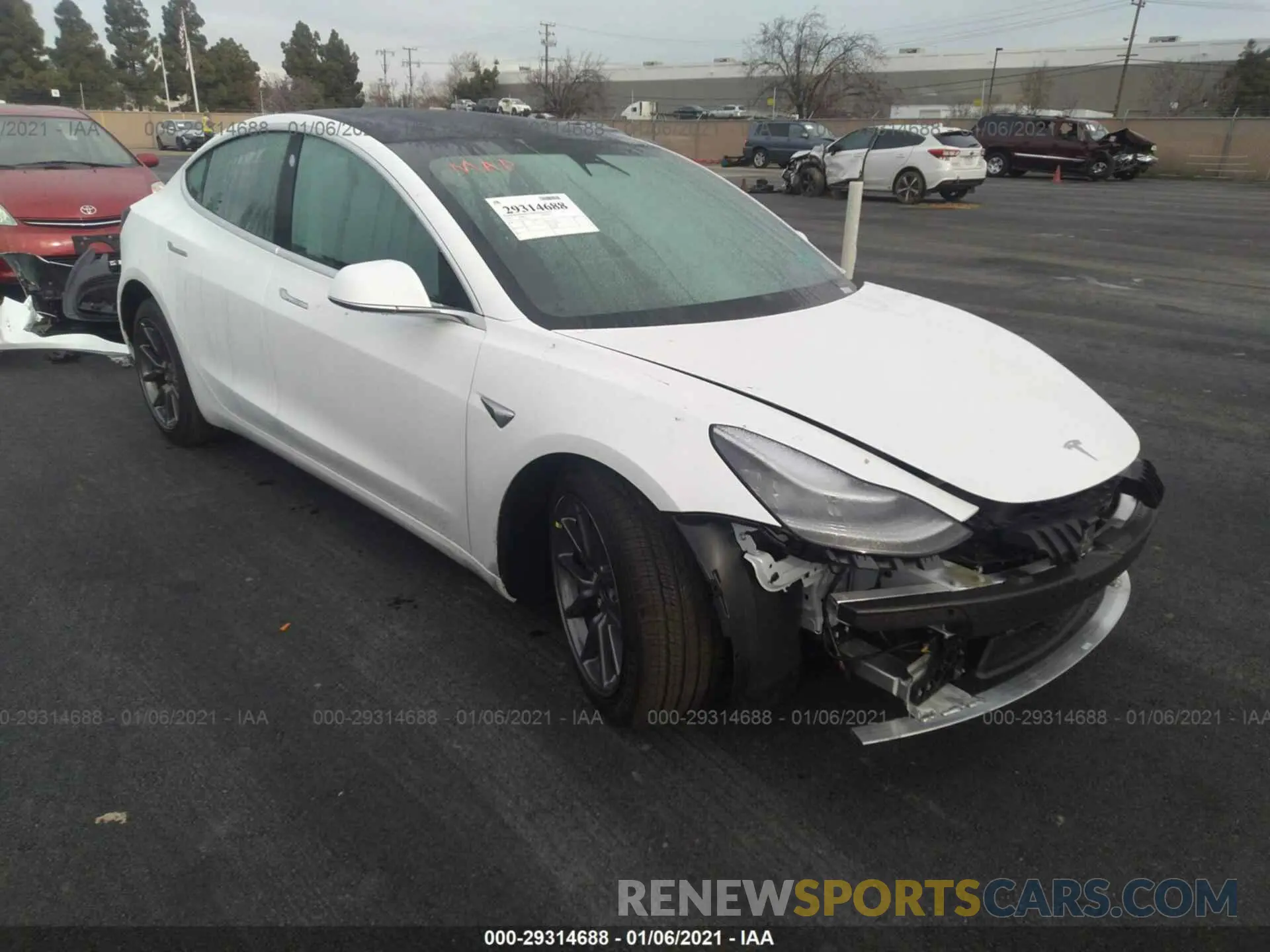1 Photograph of a damaged car 5YJ3E1EB3LF741635 TESLA MODEL 3 2020
