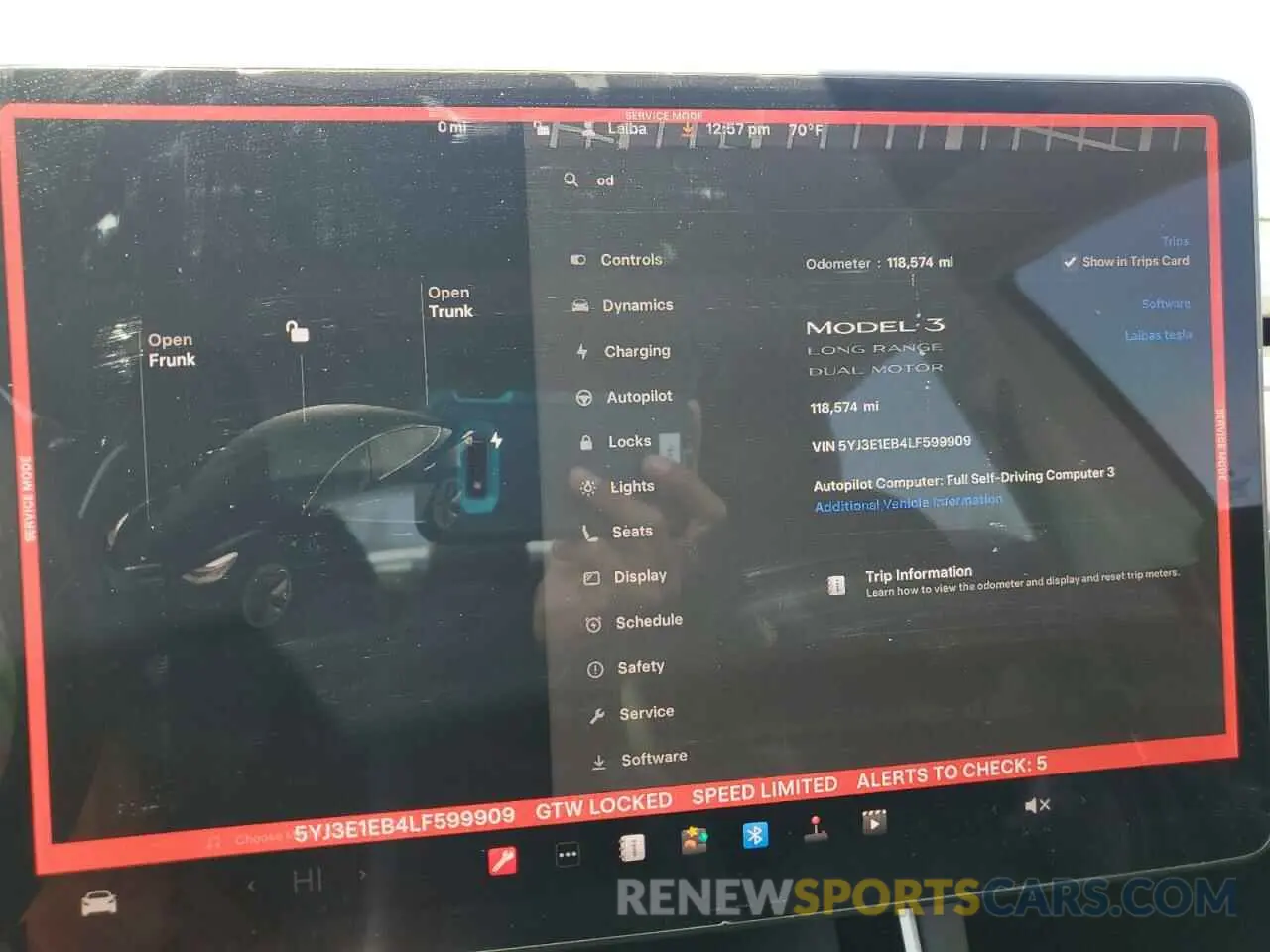 9 Фотография поврежденного автомобиля 5YJ3E1EB4LF599909 TESLA MODEL 3 2020