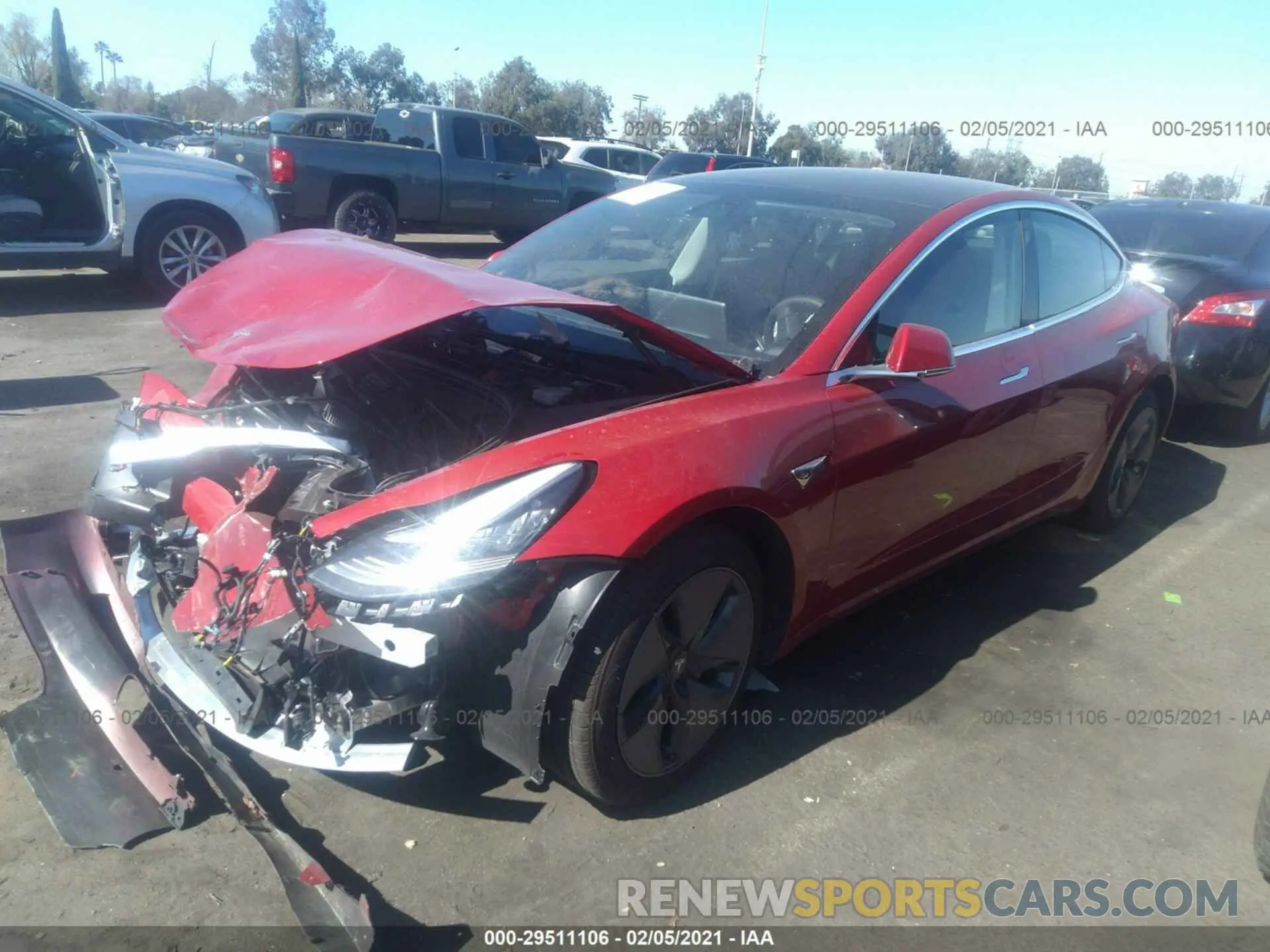 2 Photograph of a damaged car 5YJ3E1EB4LF722625 TESLA MODEL 3 2020