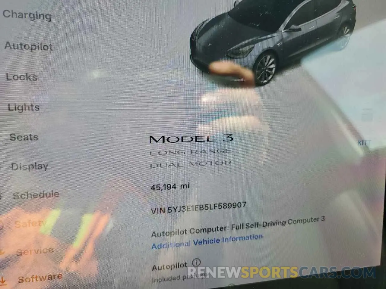 9 Photograph of a damaged car 5YJ3E1EB5LF589907 TESLA MODEL 3 2020