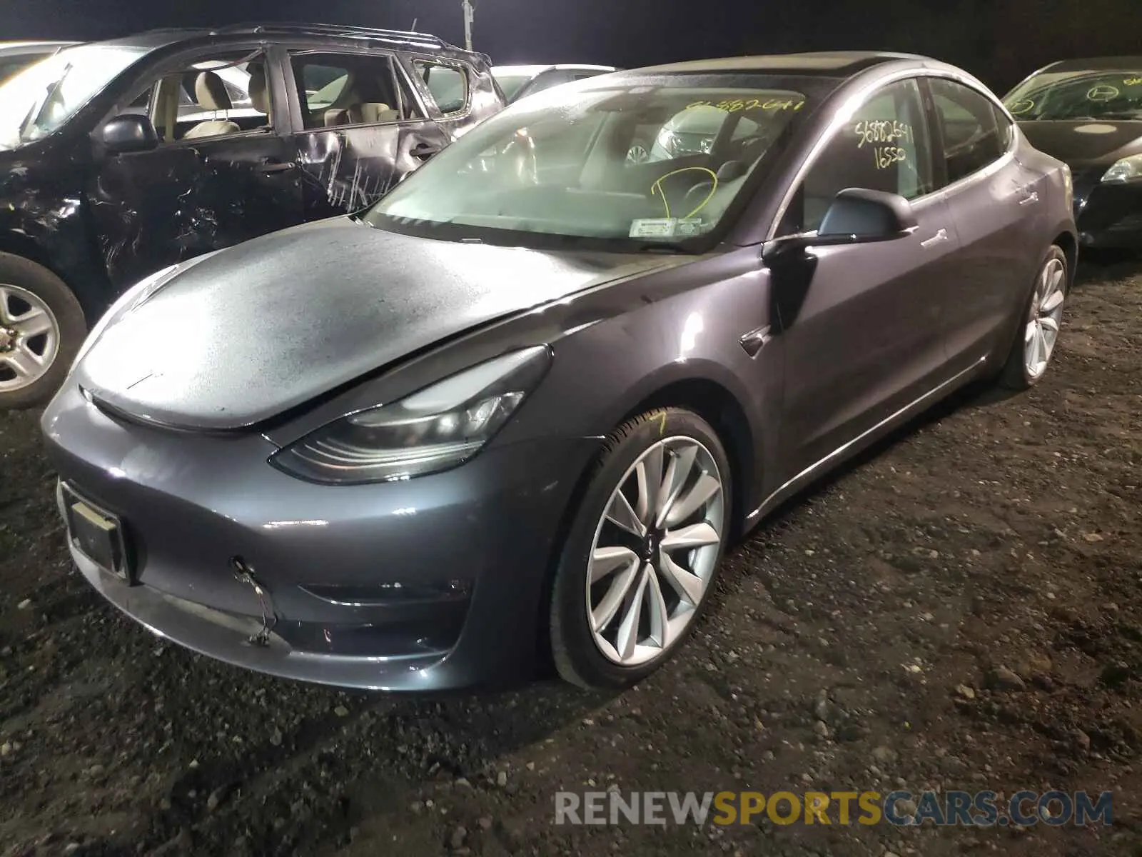 2 Photograph of a damaged car 5YJ3E1EB5LF666730 TESLA MODEL 3 2020