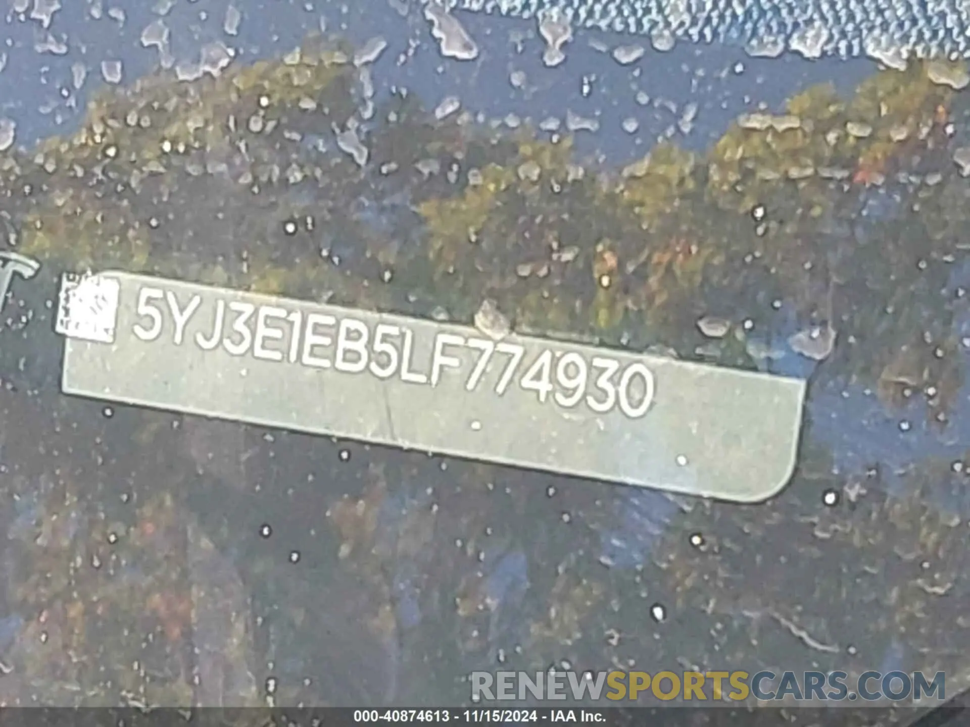 9 Photograph of a damaged car 5YJ3E1EB5LF774930 TESLA MODEL 3 2020