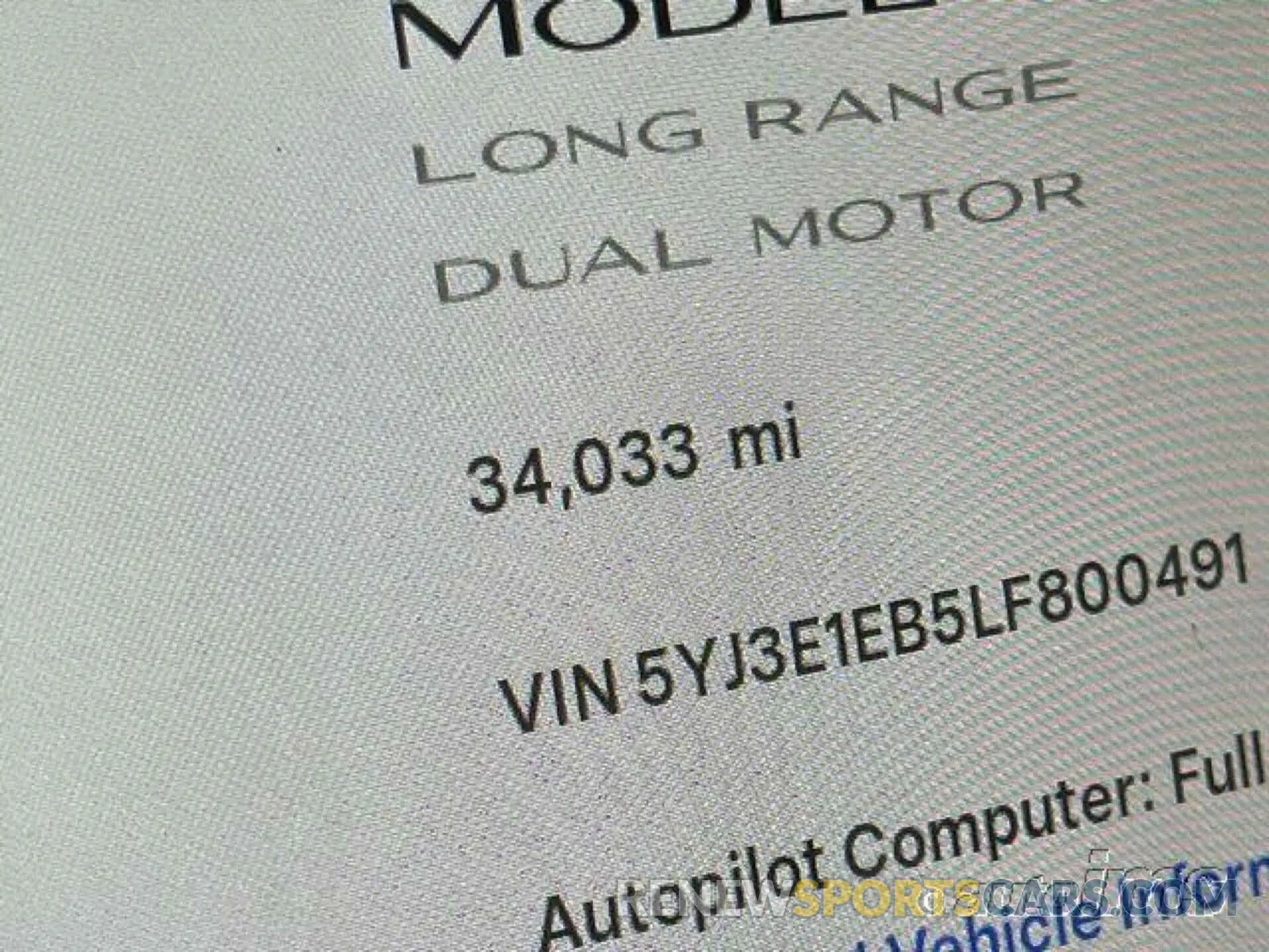7 Фотография поврежденного автомобиля 5YJ3E1EB5LF800491 TESLA MODEL 3 2020