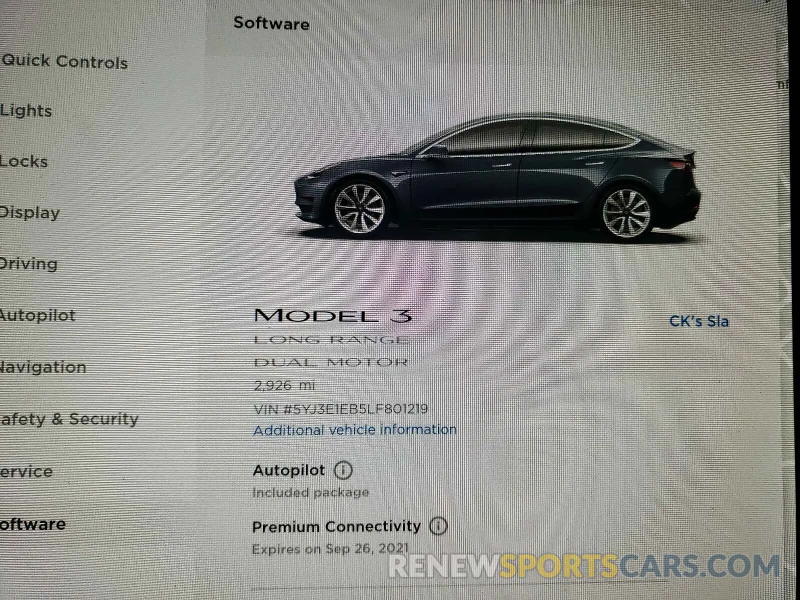 8 Photograph of a damaged car 5YJ3E1EB5LF801219 TESLA MODEL 3 2020