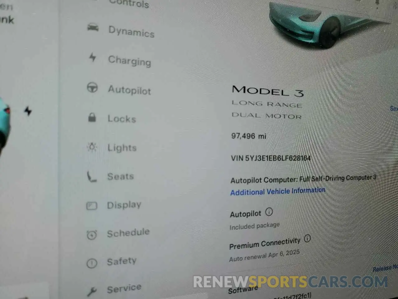 9 Фотография поврежденного автомобиля 5YJ3E1EB6LF628164 TESLA MODEL 3 2020