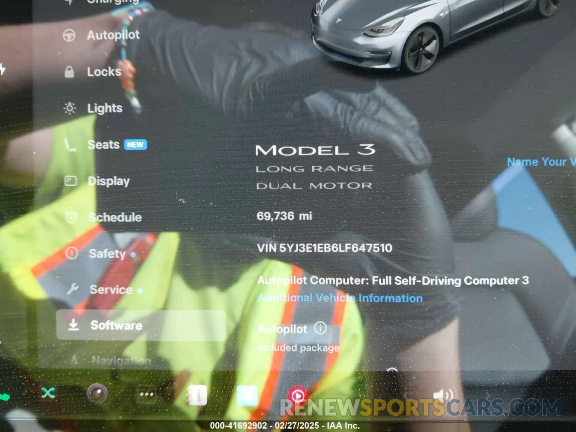 7 Photograph of a damaged car 5YJ3E1EB6LF647510 TESLA MODEL 3 2020