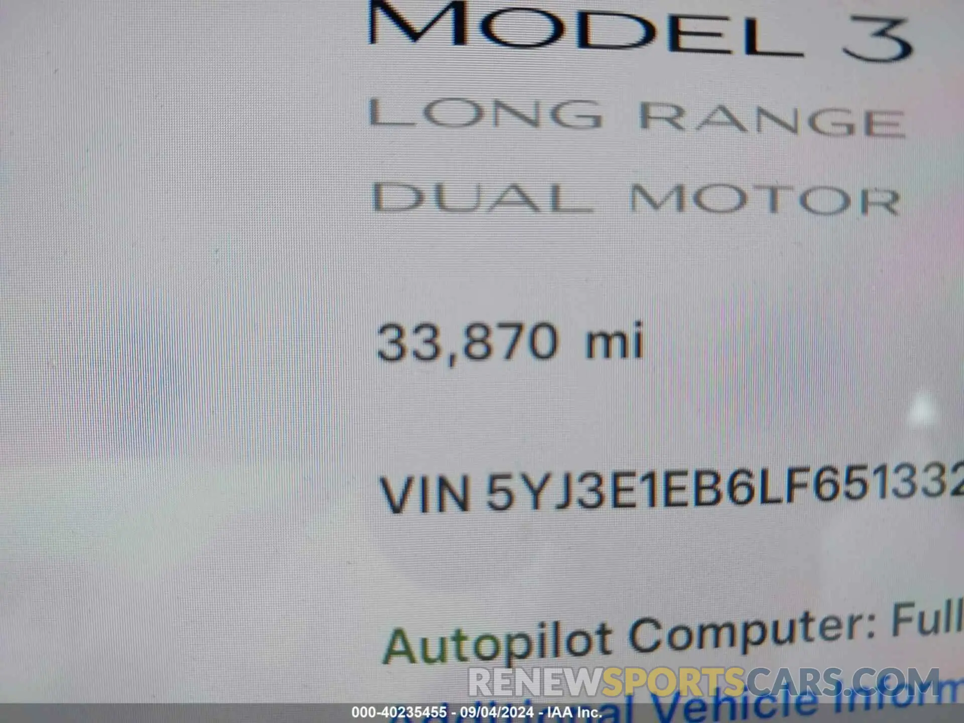 16 Photograph of a damaged car 5YJ3E1EB6LF651332 TESLA MODEL 3 2020