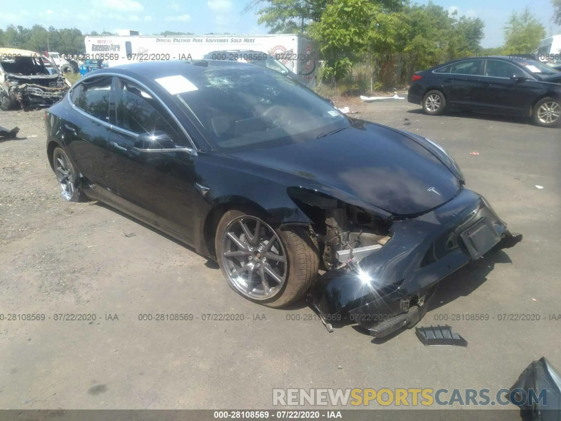 1 Photograph of a damaged car 5YJ3E1EB7LF599838 TESLA MODEL 3 2020