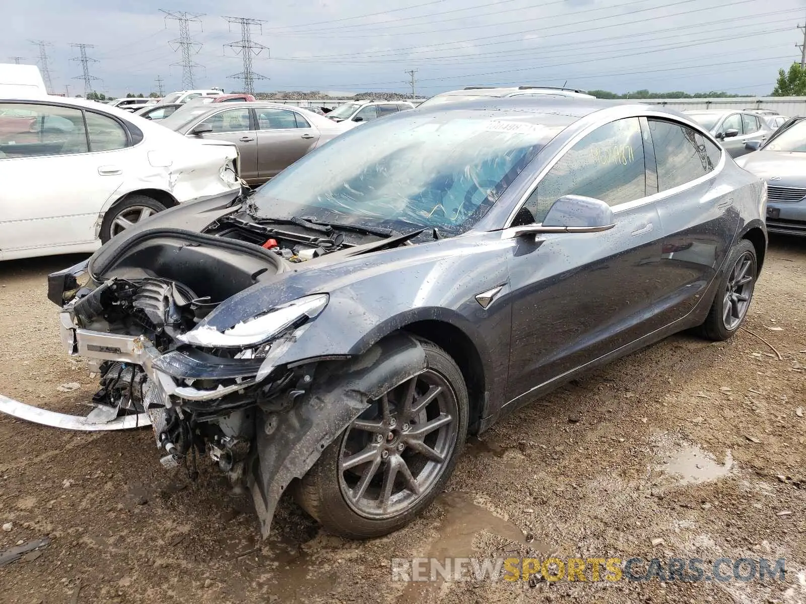 2 Photograph of a damaged car 5YJ3E1EB7LF668091 TESLA MODEL 3 2020