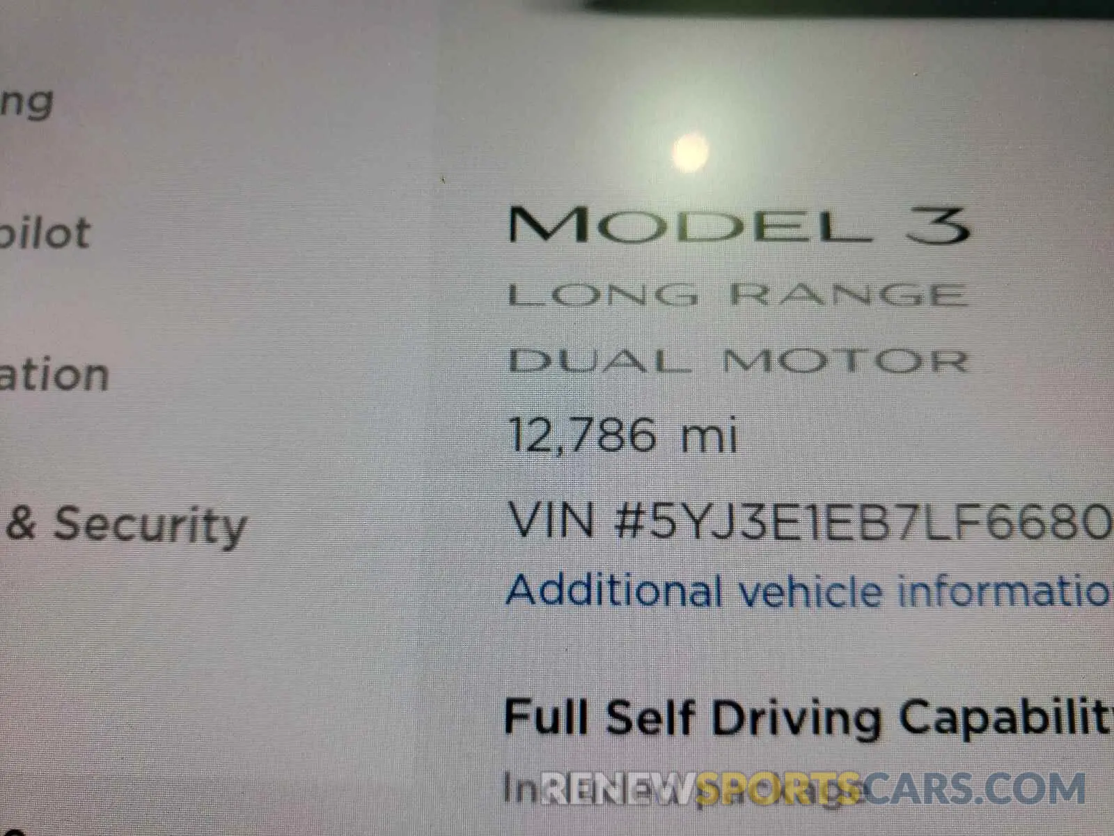 8 Photograph of a damaged car 5YJ3E1EB7LF668091 TESLA MODEL 3 2020