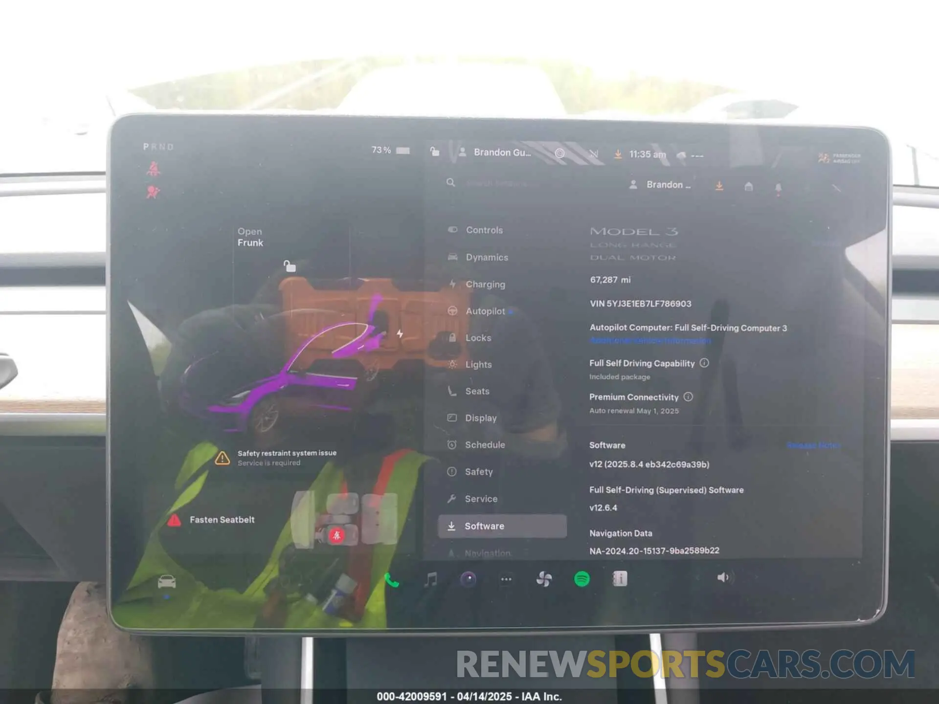 19 Photograph of a damaged car 5YJ3E1EB7LF786903 TESLA MODEL 3 2020