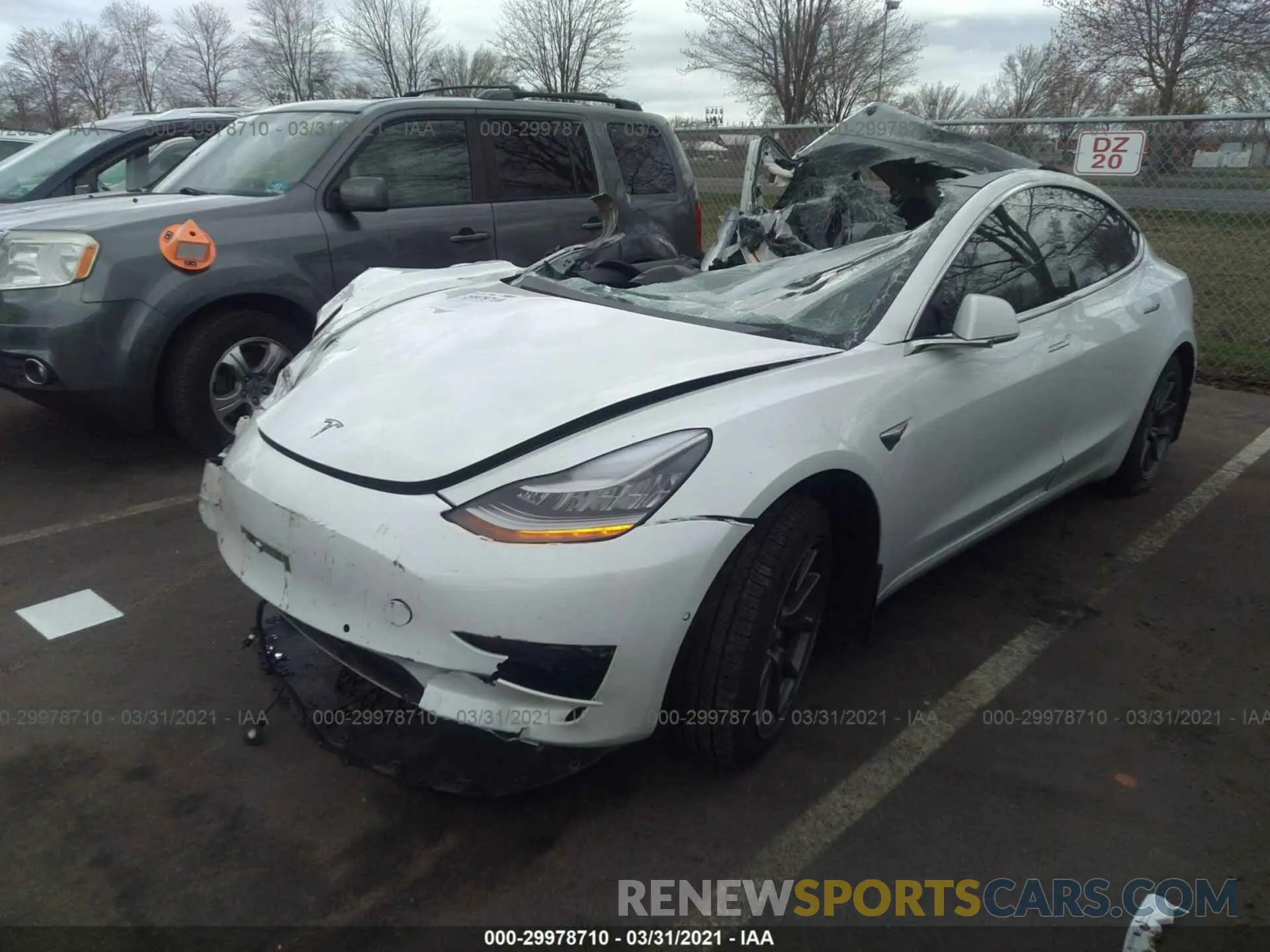 2 Photograph of a damaged car 5YJ3E1EB8LF665006 TESLA MODEL 3 2020