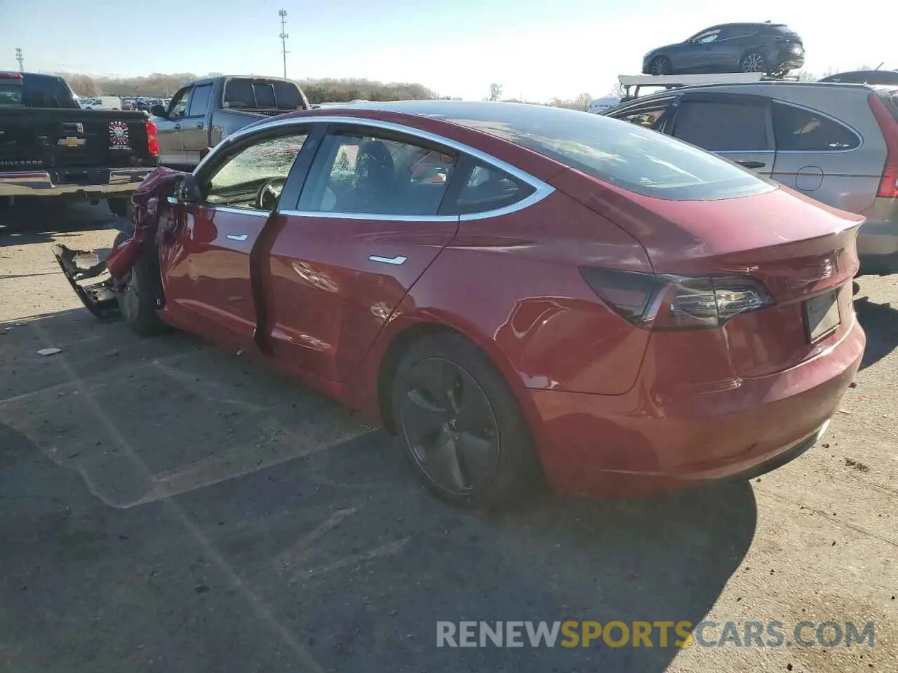 2 Photograph of a damaged car 5YJ3E1EB8LF744353 TESLA MODEL 3 2020