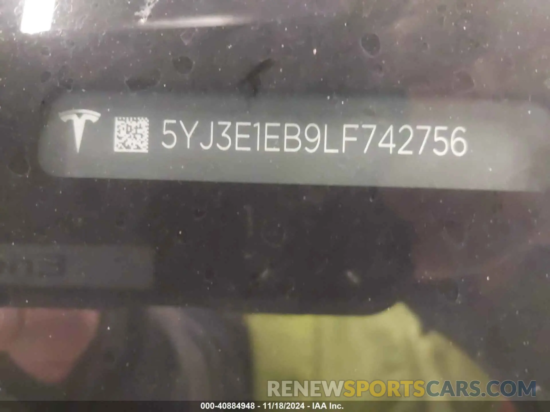9 Фотография поврежденного автомобиля 5YJ3E1EB9LF742756 TESLA MODEL 3 2020