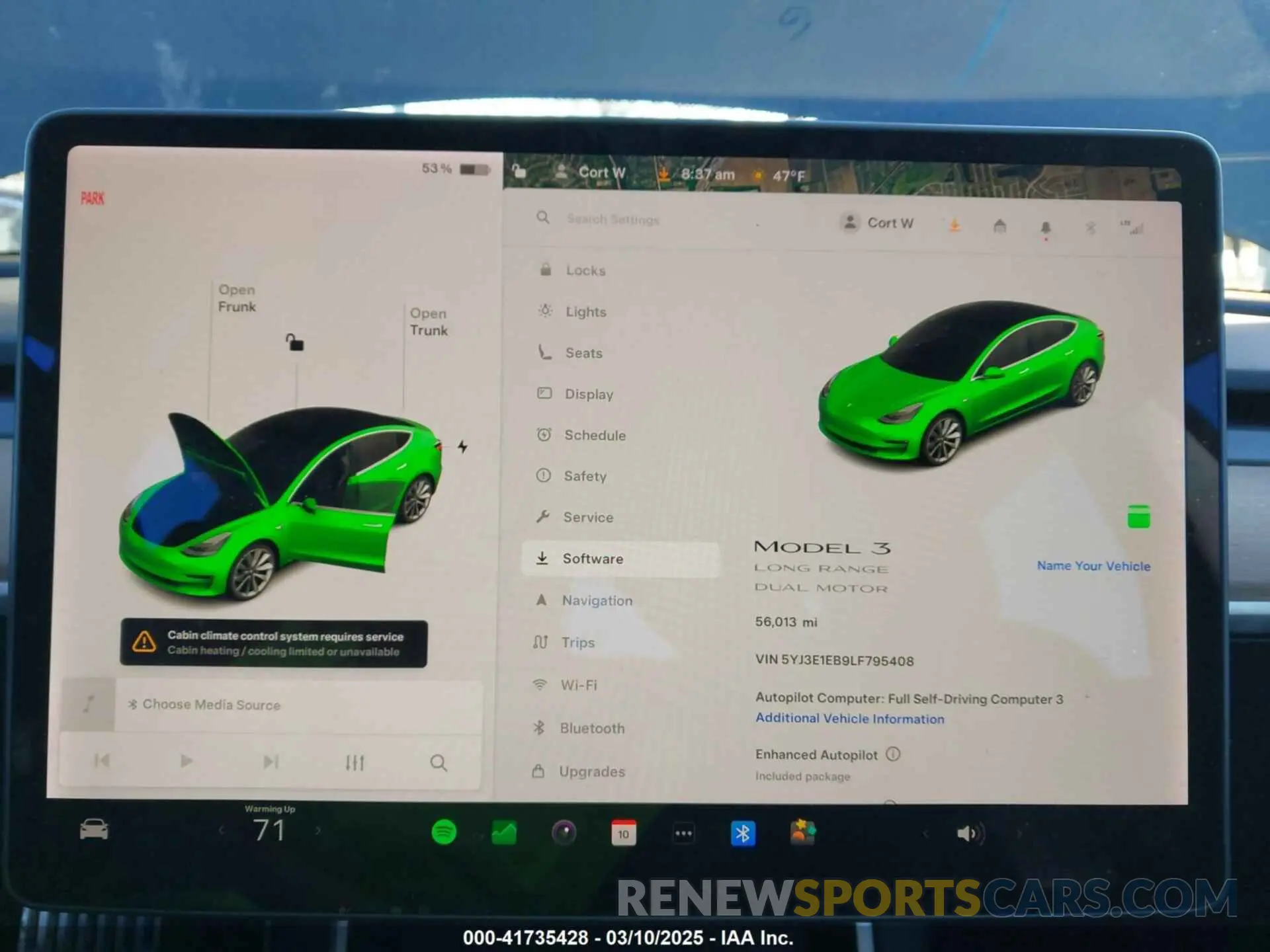 7 Photograph of a damaged car 5YJ3E1EB9LF795408 TESLA MODEL 3 2020