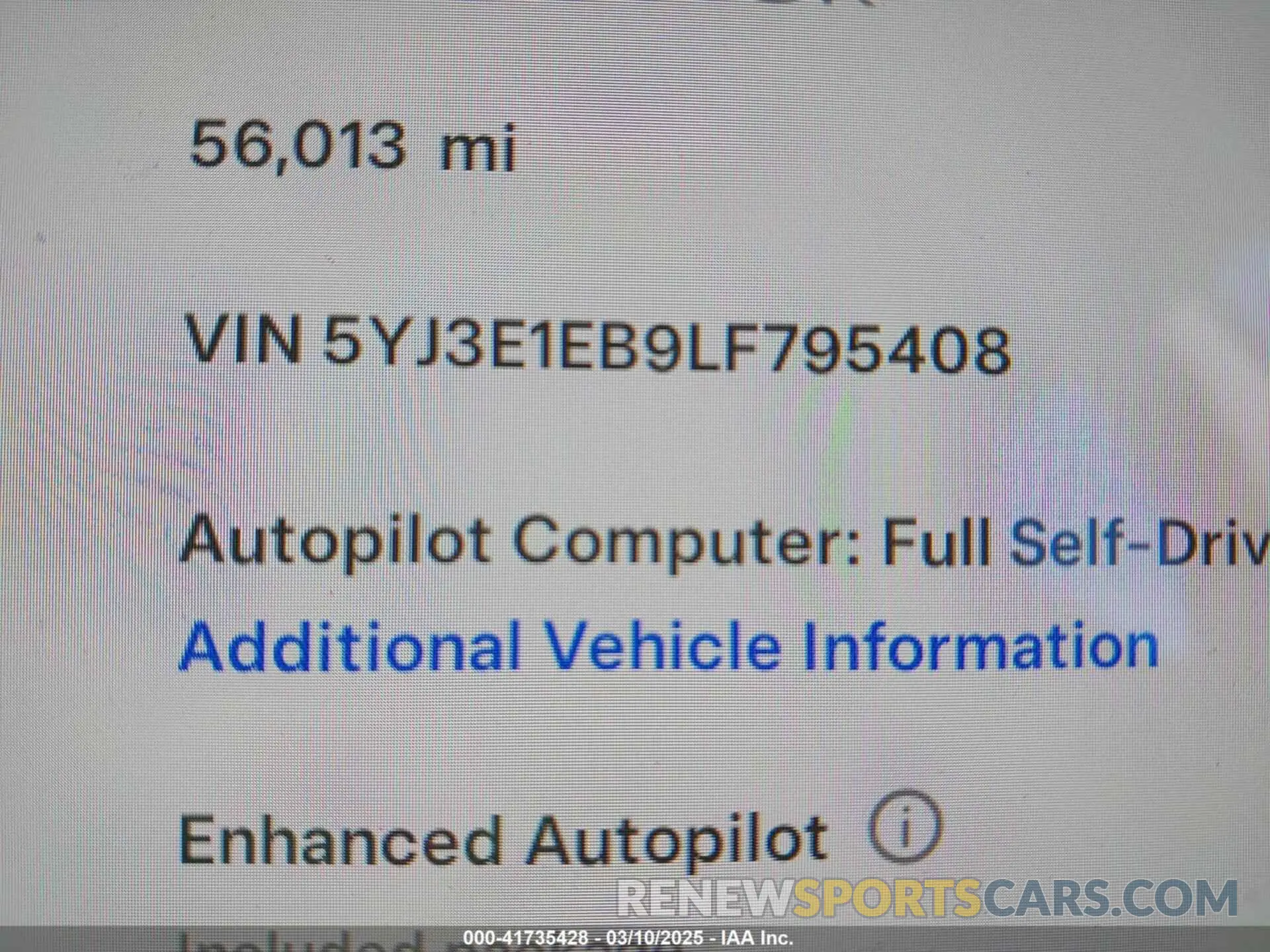 9 Photograph of a damaged car 5YJ3E1EB9LF795408 TESLA MODEL 3 2020