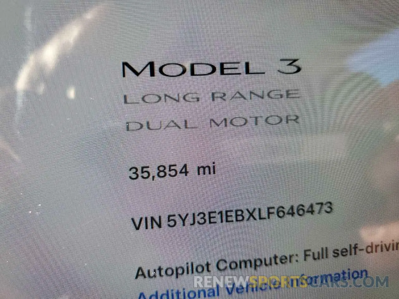 9 Photograph of a damaged car 5YJ3E1EBXLF646473 TESLA MODEL 3 2020