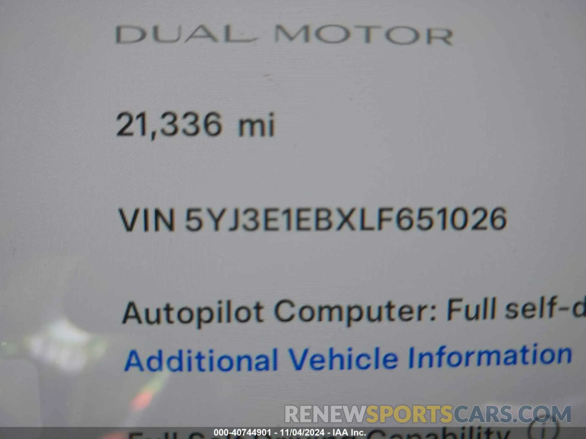 9 Фотография поврежденного автомобиля 5YJ3E1EBXLF651026 TESLA MODEL 3 2020
