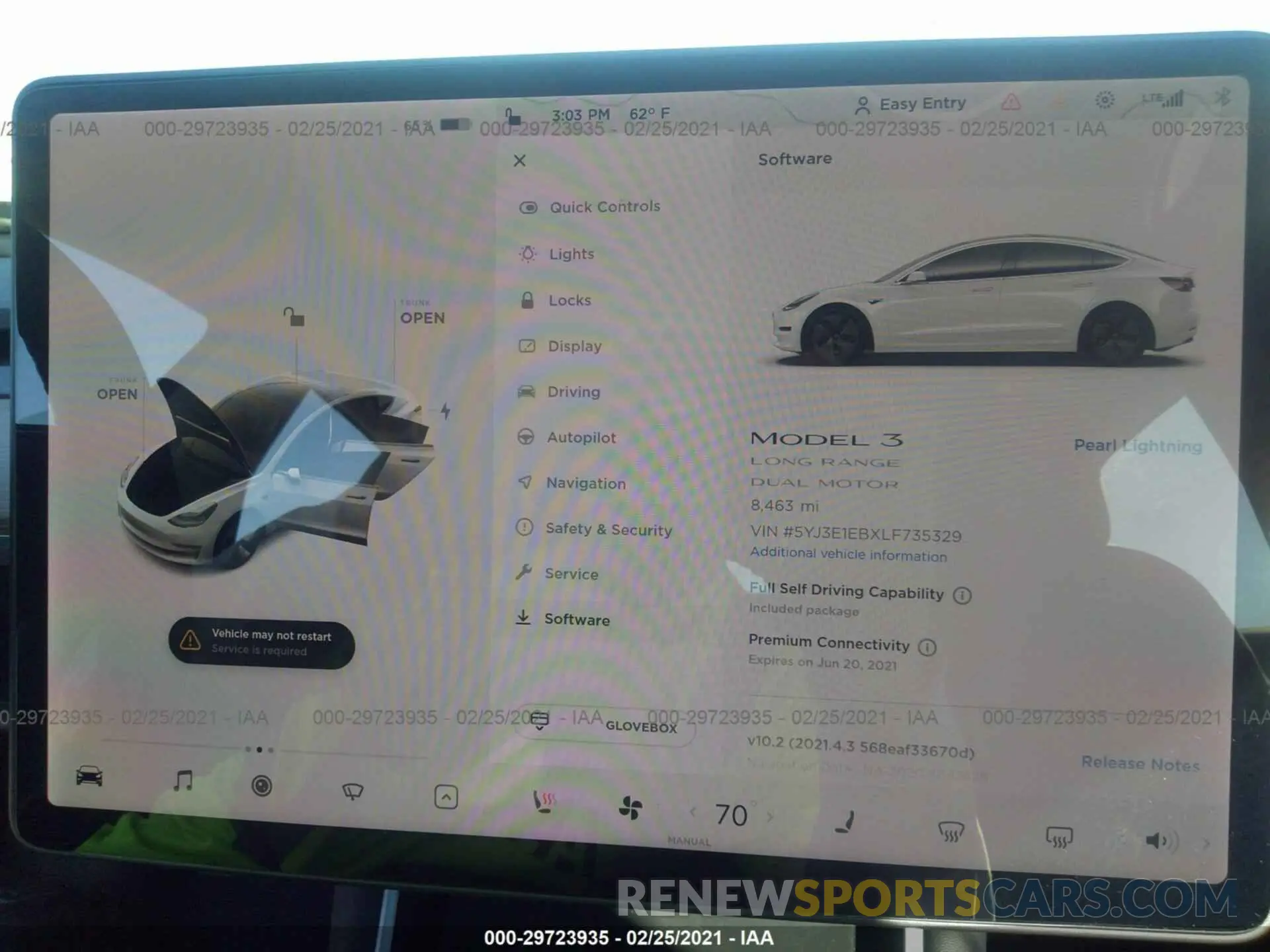 7 Photograph of a damaged car 5YJ3E1EBXLF735329 TESLA MODEL 3 2020