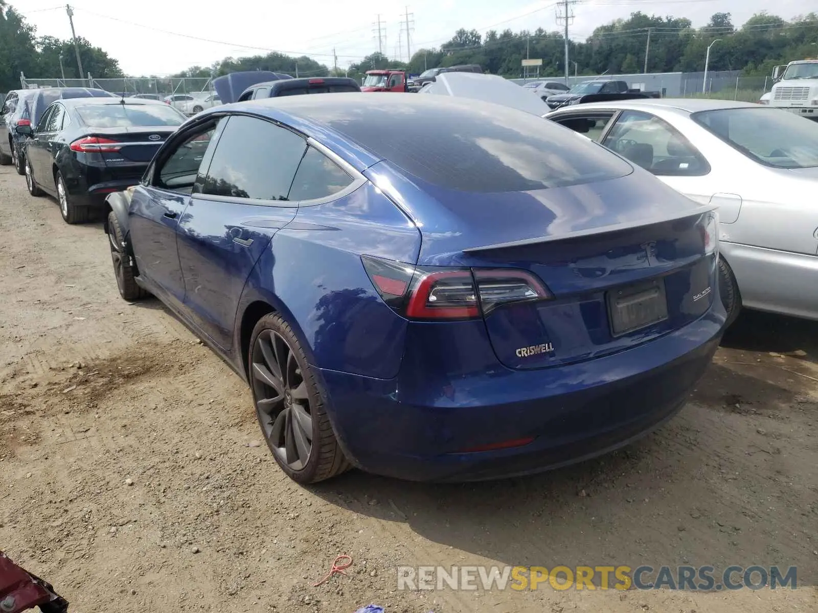 3 Photograph of a damaged car 5YJ3E1EC1LF603097 TESLA MODEL 3 2020