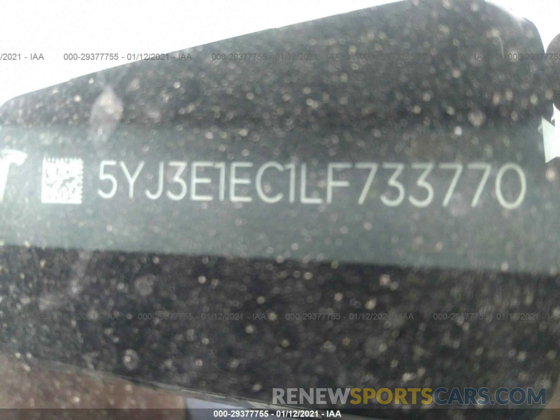9 Photograph of a damaged car 5YJ3E1EC1LF733770 TESLA MODEL 3 2020