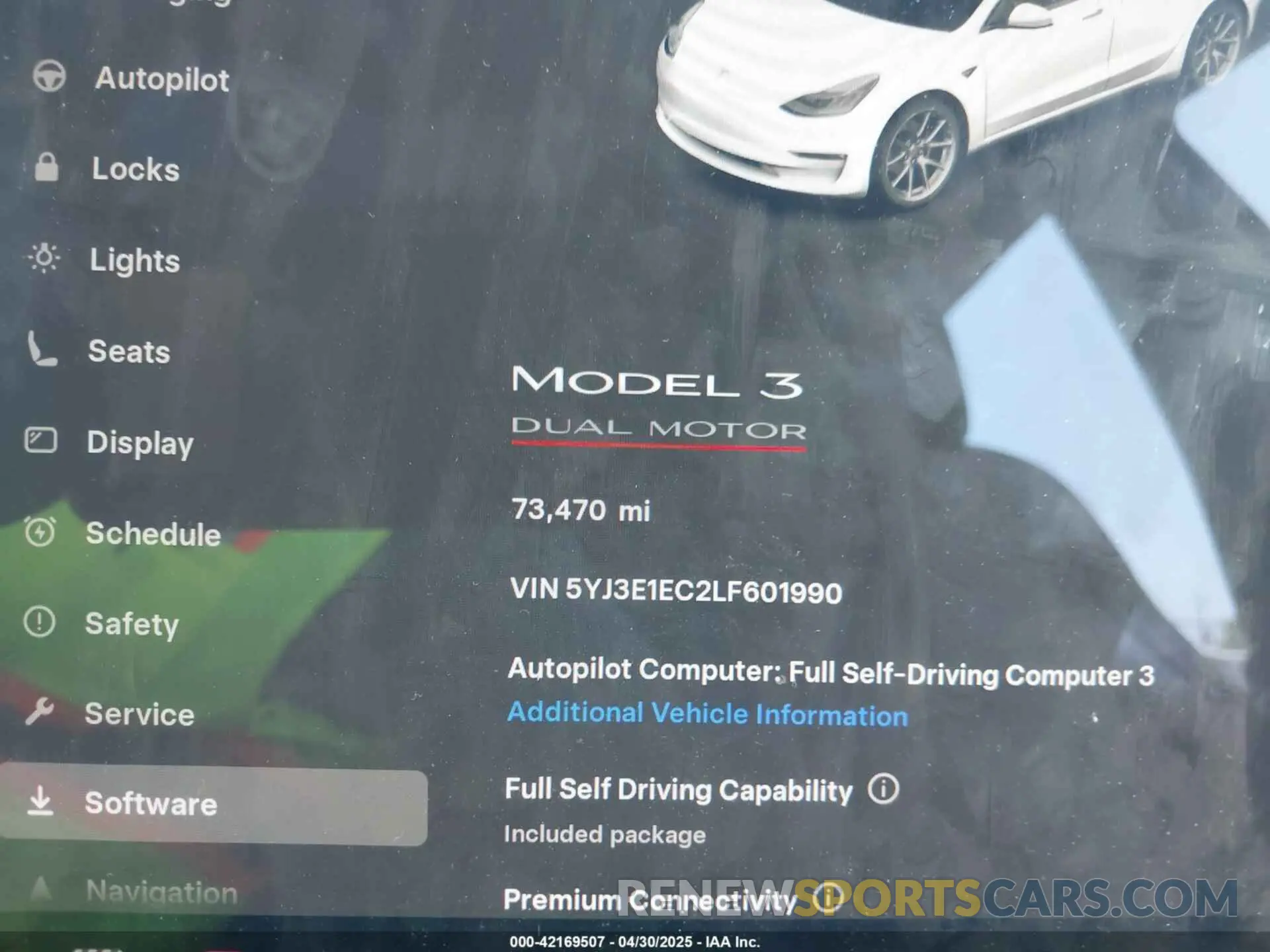 15 Фотография поврежденного автомобиля 5YJ3E1EC2LF601990 TESLA MODEL 3 2020