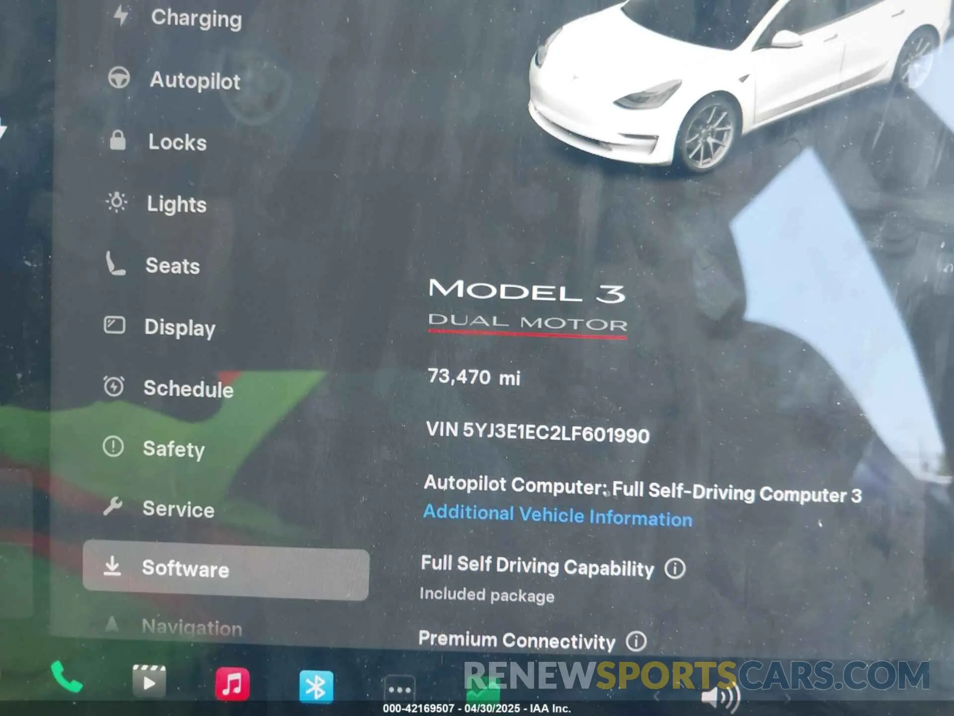 7 Фотография поврежденного автомобиля 5YJ3E1EC2LF601990 TESLA MODEL 3 2020