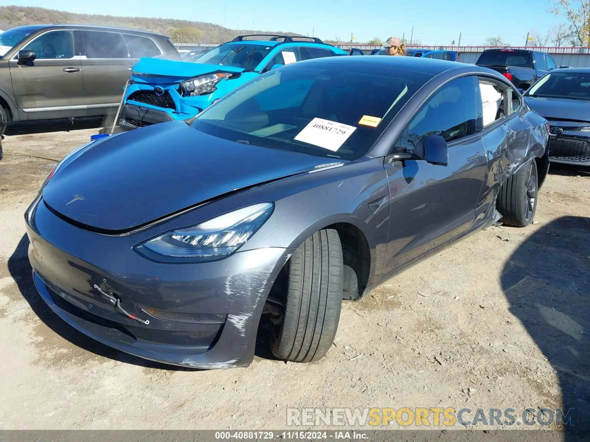 2 Photograph of a damaged car 5YJ3E1EC2LF713348 TESLA MODEL 3 2020
