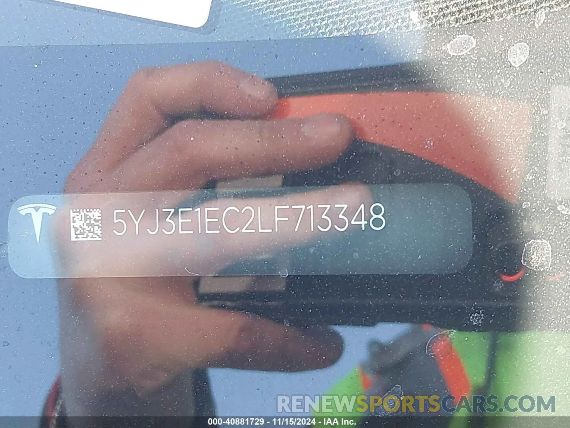 9 Photograph of a damaged car 5YJ3E1EC2LF713348 TESLA MODEL 3 2020