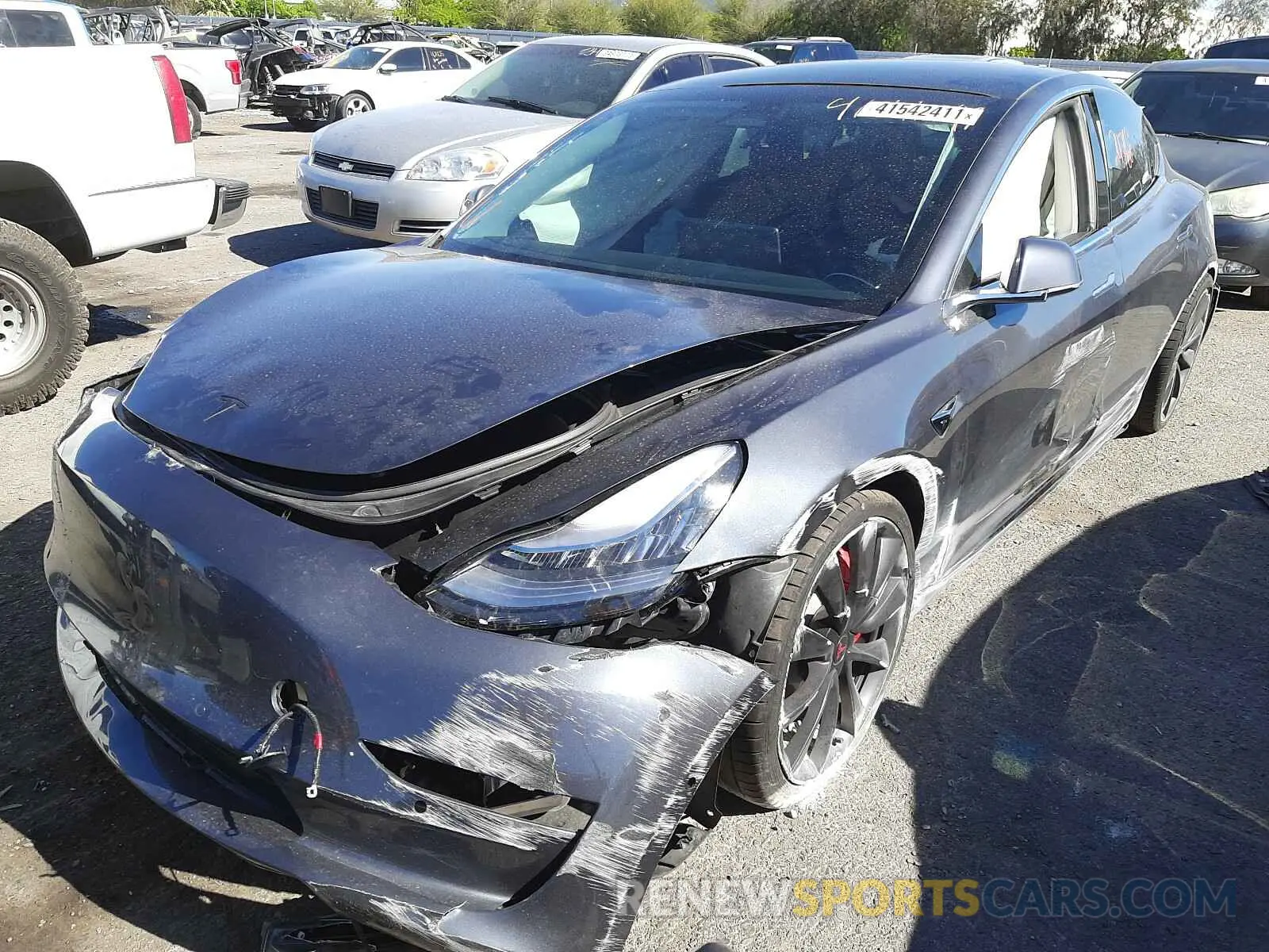 2 Photograph of a damaged car 5YJ3E1EC3LF623707 TESLA MODEL 3 2020