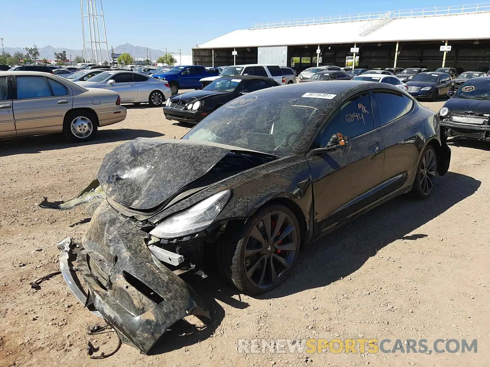 2 Photograph of a damaged car 5YJ3E1EC4LF804640 TESLA MODEL 3 2020