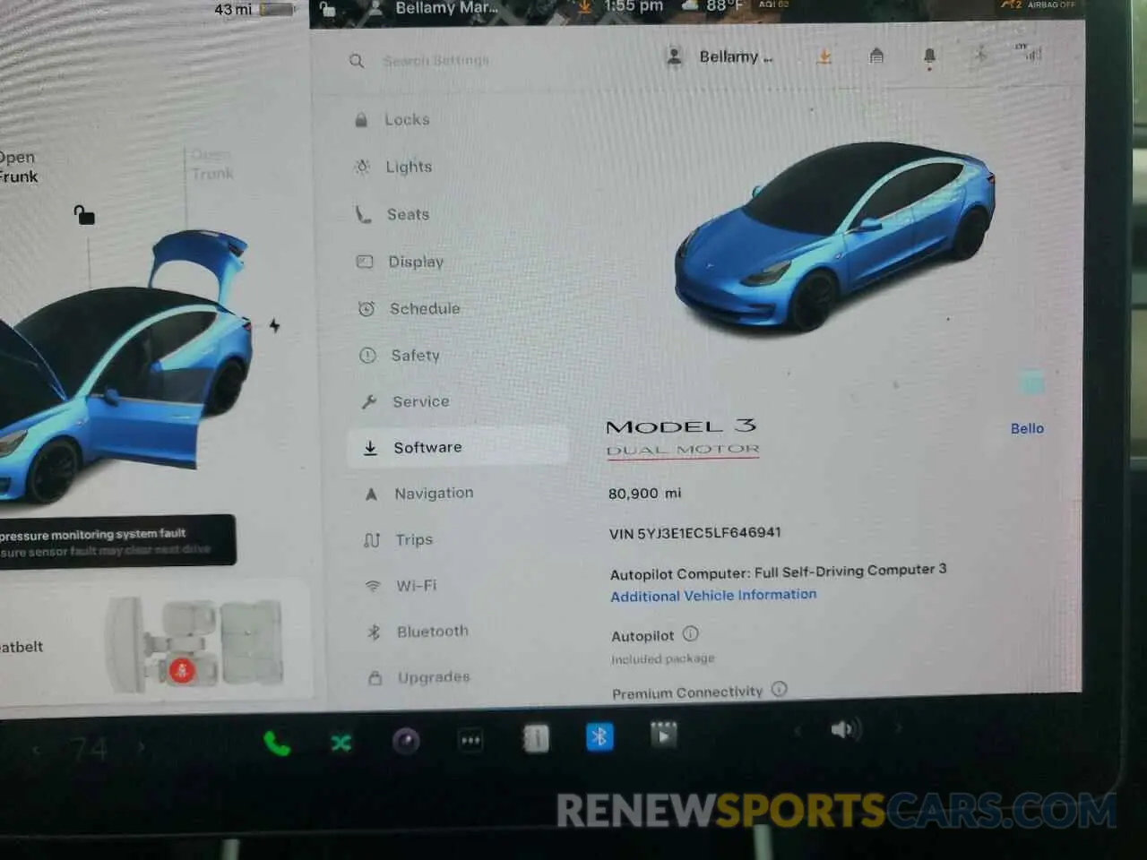 9 Photograph of a damaged car 5YJ3E1EC5LF646941 TESLA MODEL 3 2020