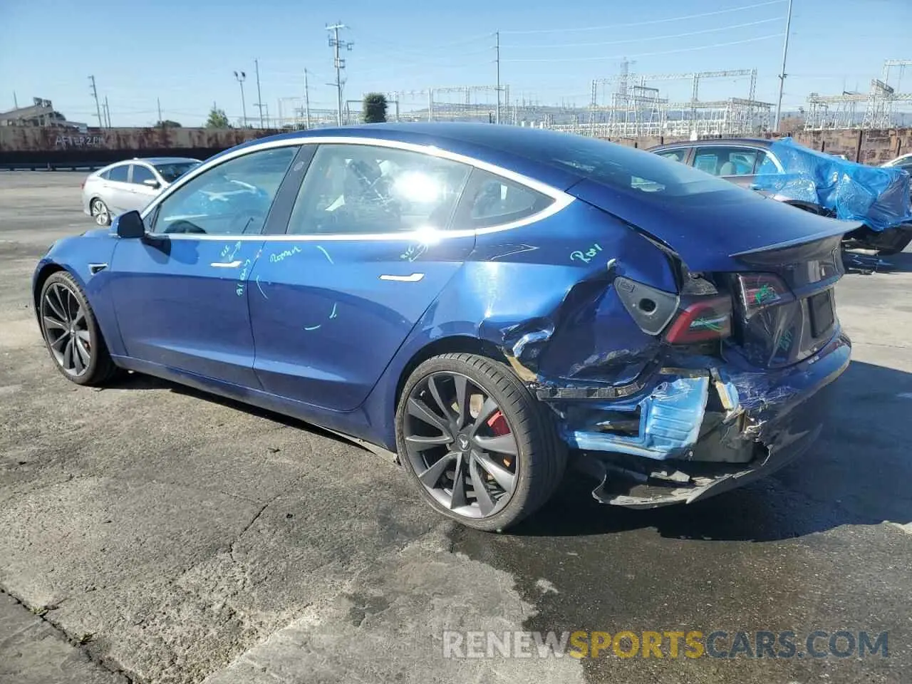 2 Photograph of a damaged car 5YJ3E1EC5LF647085 TESLA MODEL 3 2020
