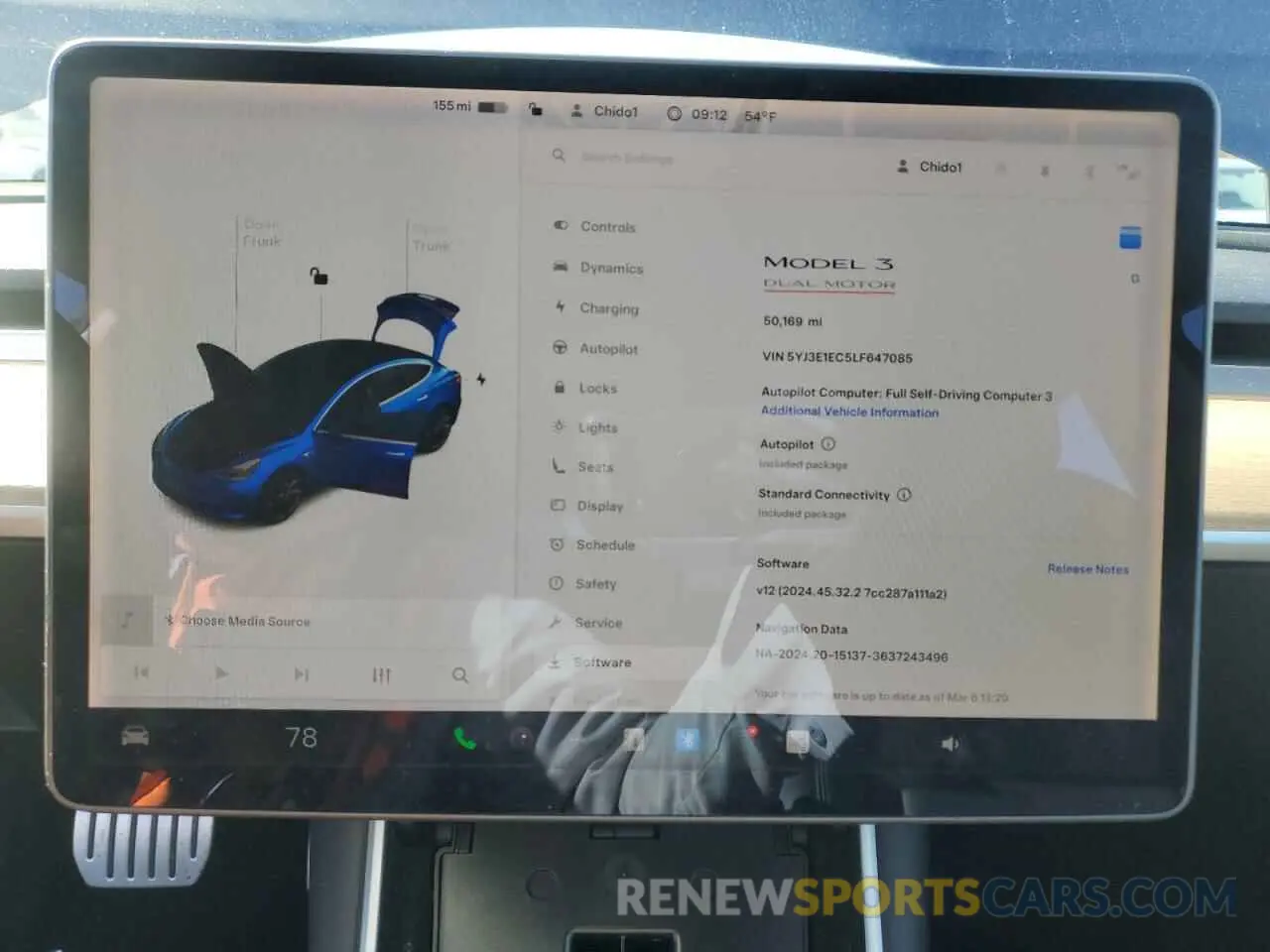 9 Photograph of a damaged car 5YJ3E1EC5LF647085 TESLA MODEL 3 2020