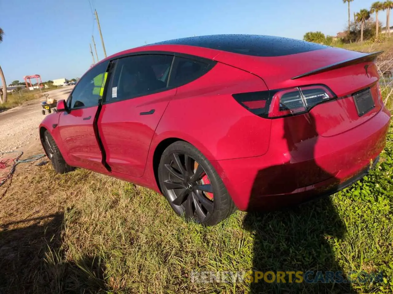 2 Photograph of a damaged car 5YJ3E1EC7LF669363 TESLA MODEL 3 2020