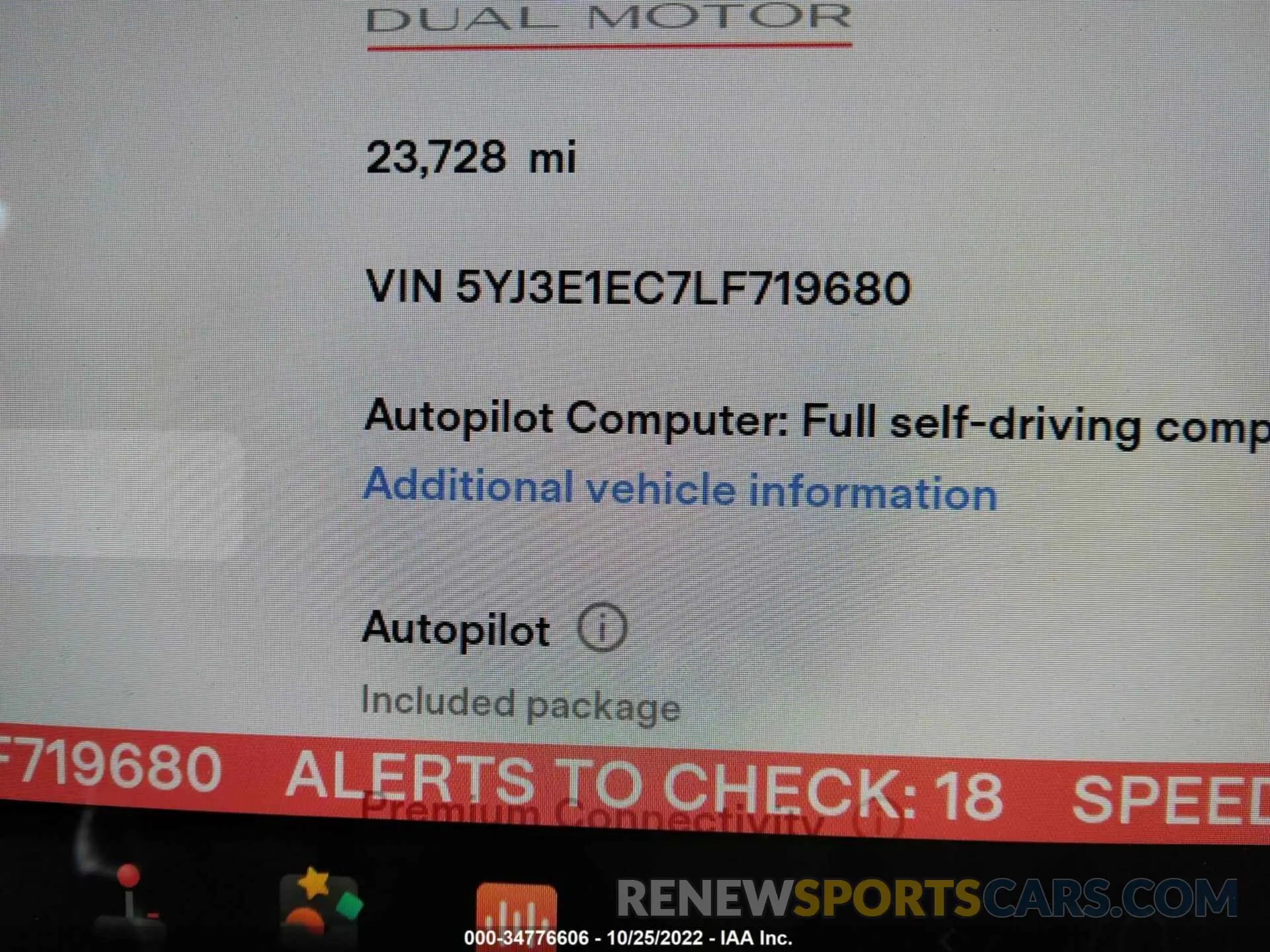 7 Photograph of a damaged car 5YJ3E1EC7LF719680 TESLA MODEL 3 2020