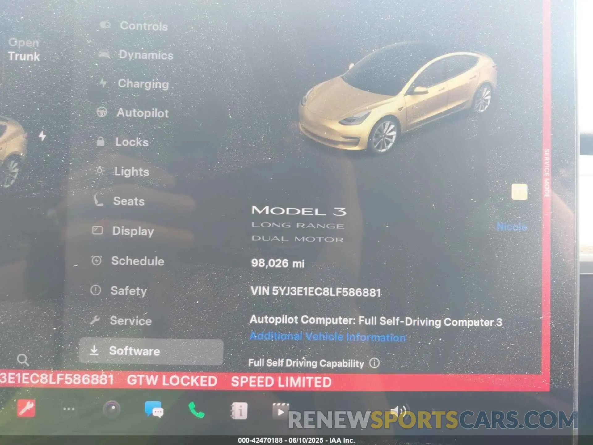 7 Photograph of a damaged car 5YJ3E1EC8LF586881 TESLA MODEL 3 2020