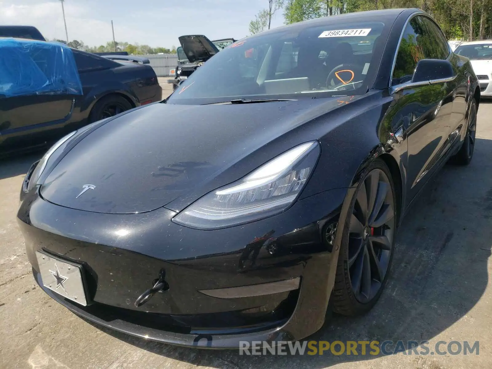 2 Photograph of a damaged car 5YJ3E1EC8LF736102 TESLA MODEL 3 2020