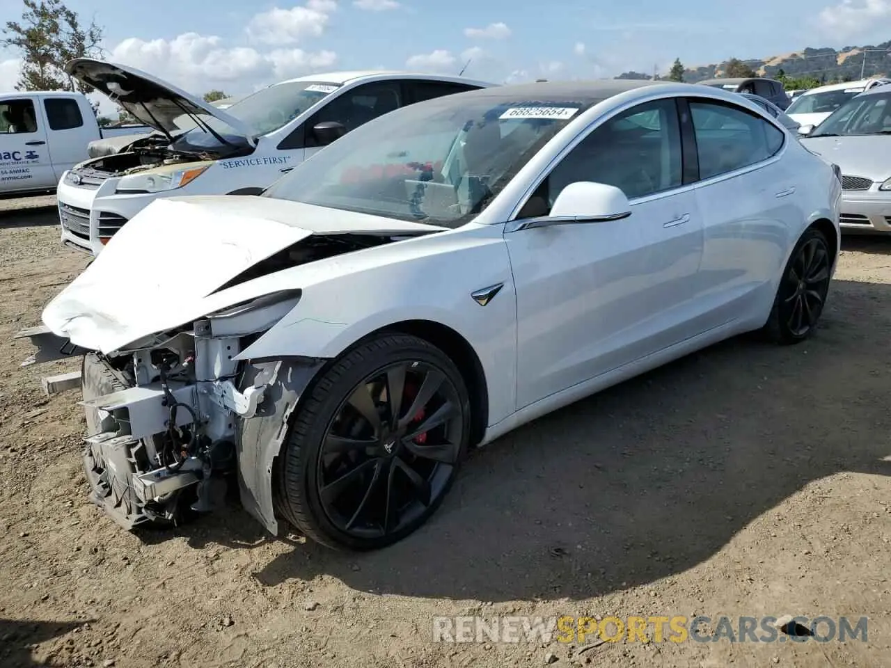 1 Photograph of a damaged car 5YJ3E1EC8LF746936 TESLA MODEL 3 2020