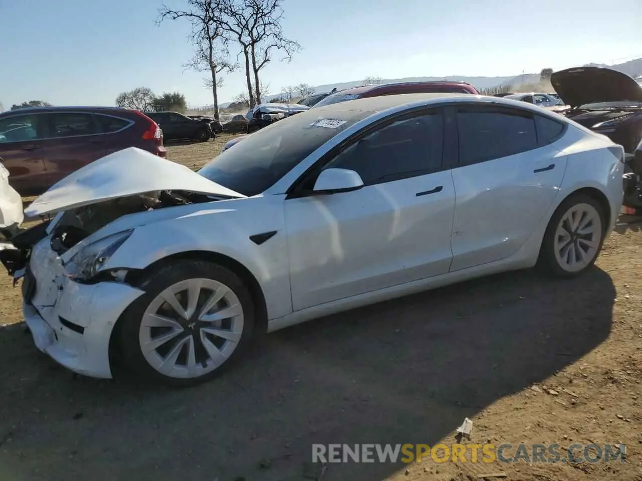 1 Photograph of a damaged car 5YJ3E1EA0MF017765 TESLA MODEL 3 2021