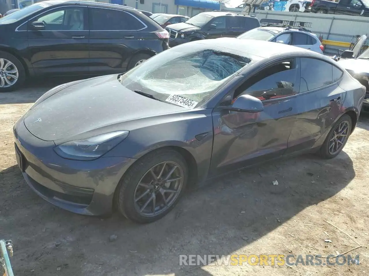 1 Photograph of a damaged car 5YJ3E1EA0MF089307 TESLA MODEL 3 2021