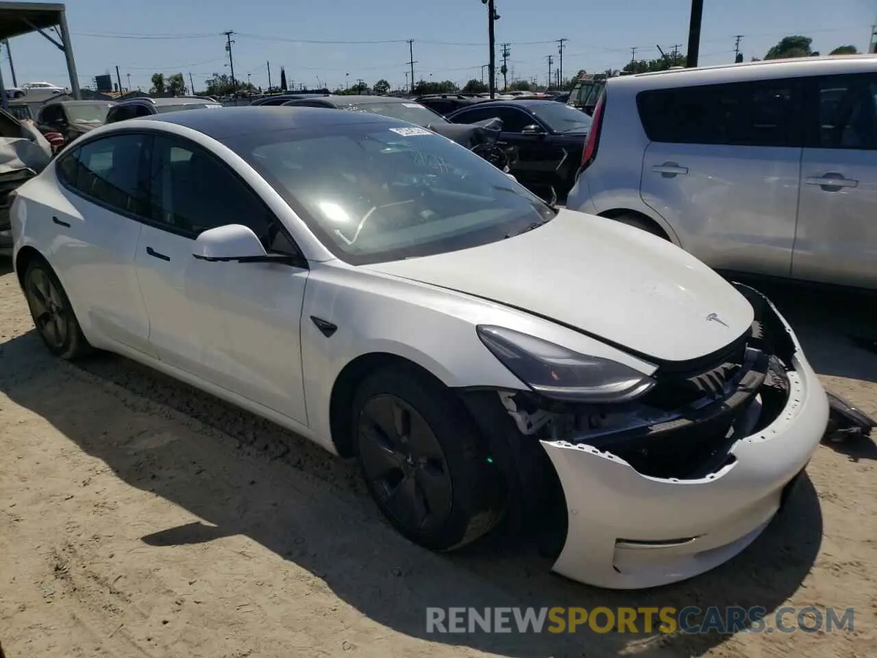 1 Photograph of a damaged car 5YJ3E1EA0MF093437 TESLA MODEL 3 2021