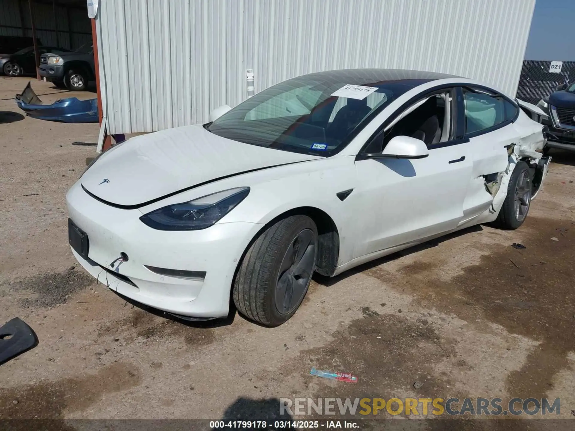 2 Photograph of a damaged car 5YJ3E1EA0MF095222 TESLA MODEL 3 2021