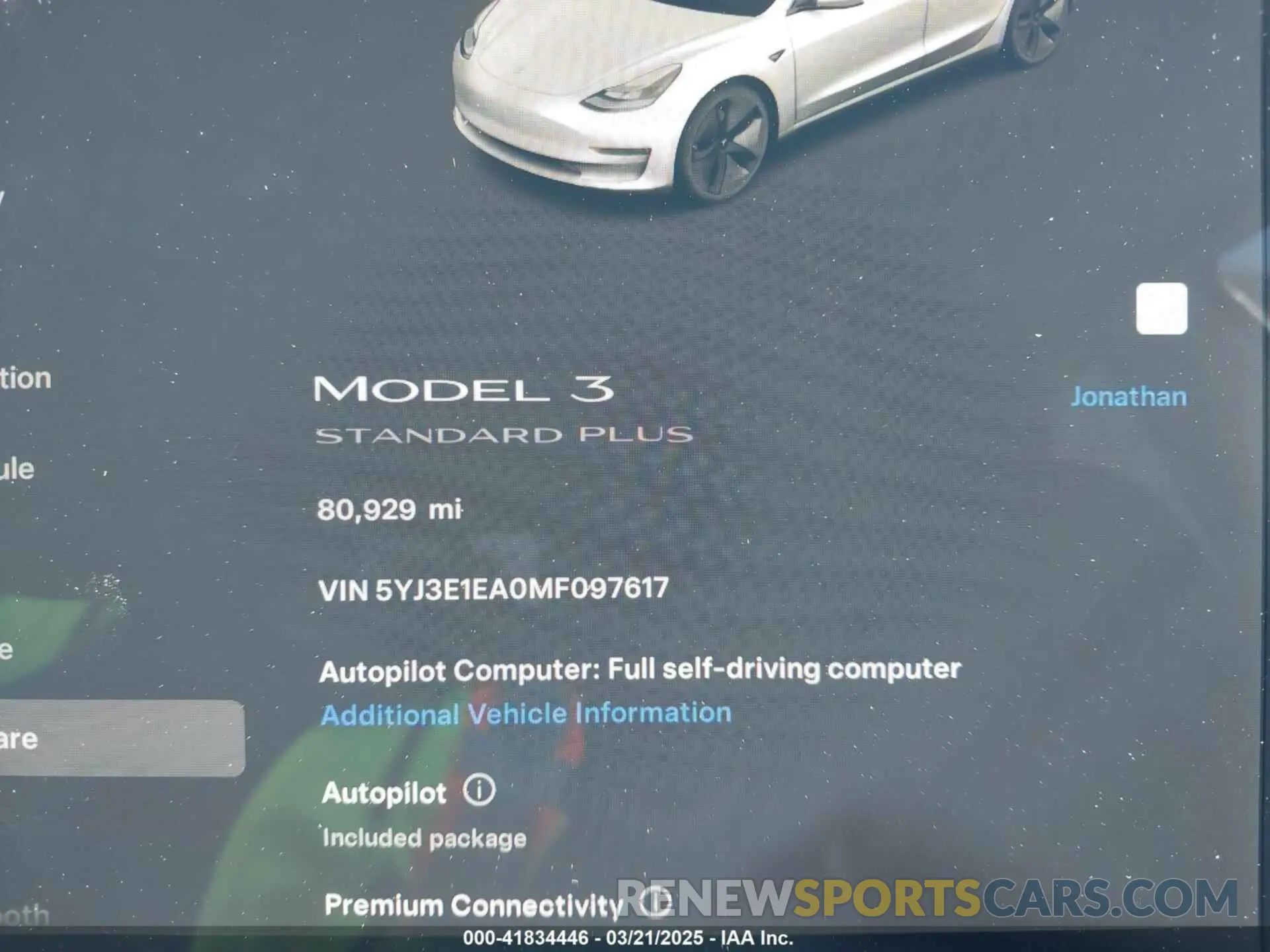 7 Фотография поврежденного автомобиля 5YJ3E1EA0MF097617 TESLA MODEL 3 2021