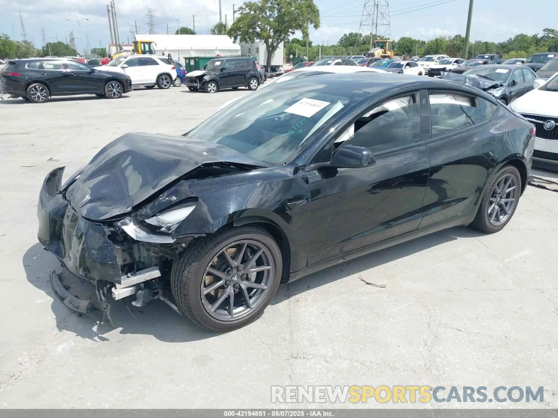 2 Photograph of a damaged car 5YJ3E1EA0MF851177 TESLA MODEL 3 2021